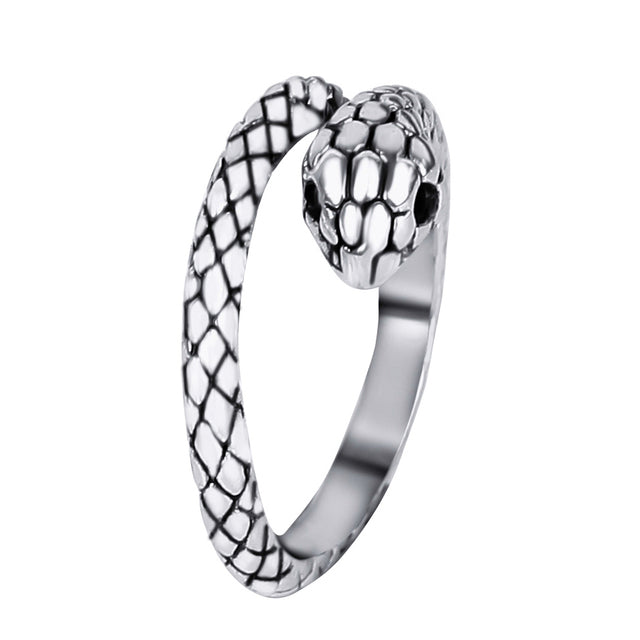 Punk Snake-Shaped Metal Ring