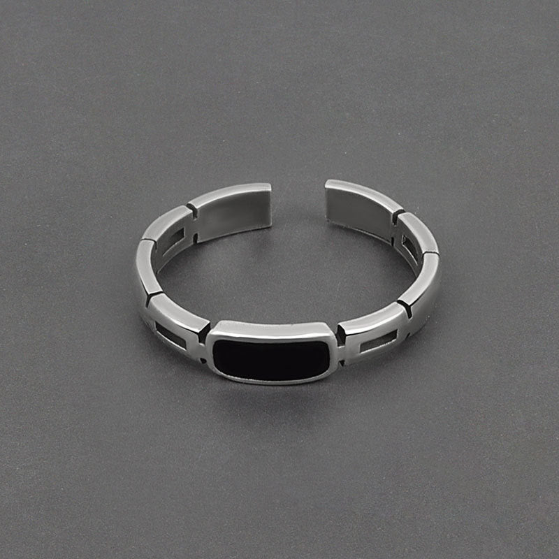 Black Stone Sterling Silver Ring