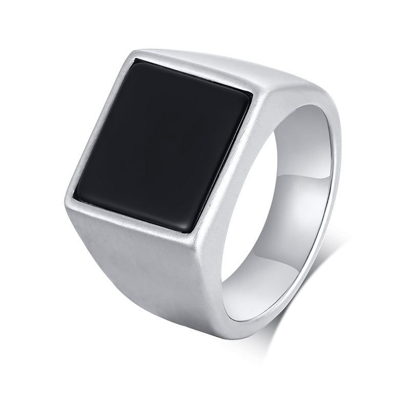 Elegant Stainless Steel Square Signet Ring