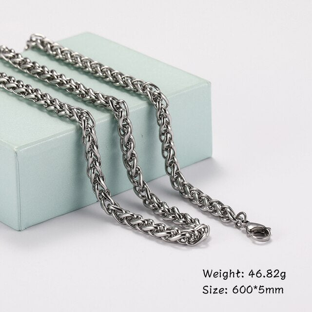 Urban Chic Stainless Steel Men's Curb Cuban Chain Necklace