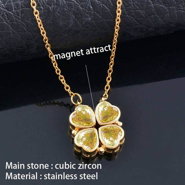 Magnetic Attraction Flower Pendant Necklace