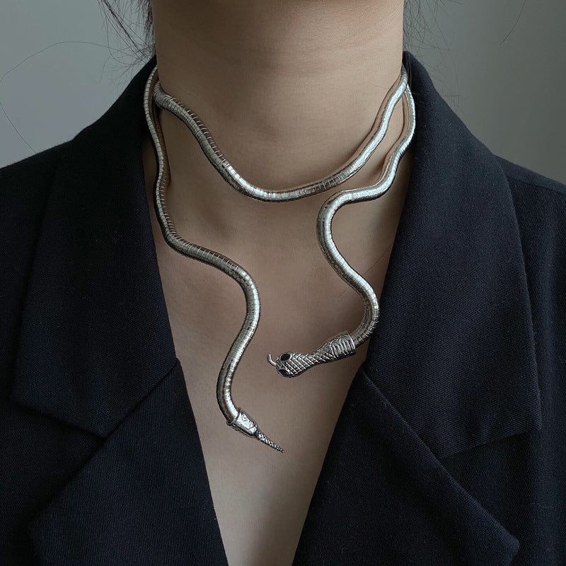 Trendy Geometric Soft Metal Snake Chain Necklace