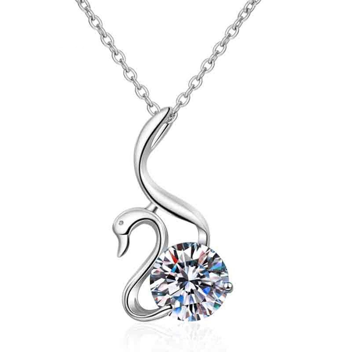 Dazzling Moissanite Swan Diamond Necklace