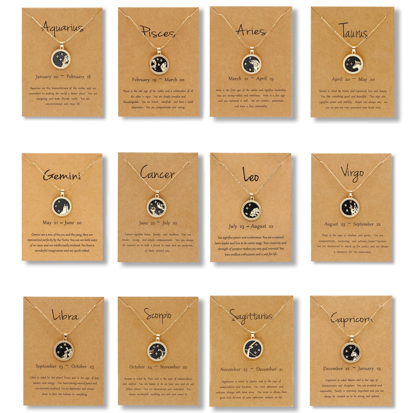 Zodiac Sign Gold Necklace