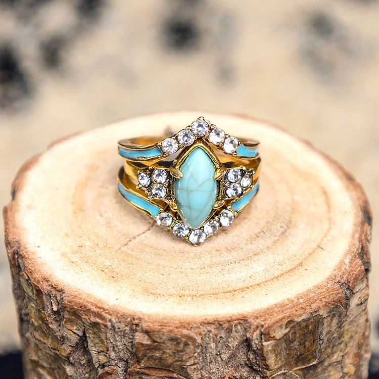 Turquoise Dreamcatcher Healing Ring Set