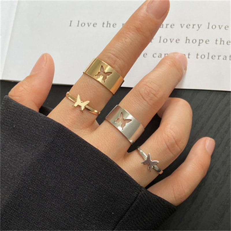 Elegant Butterfly Rings