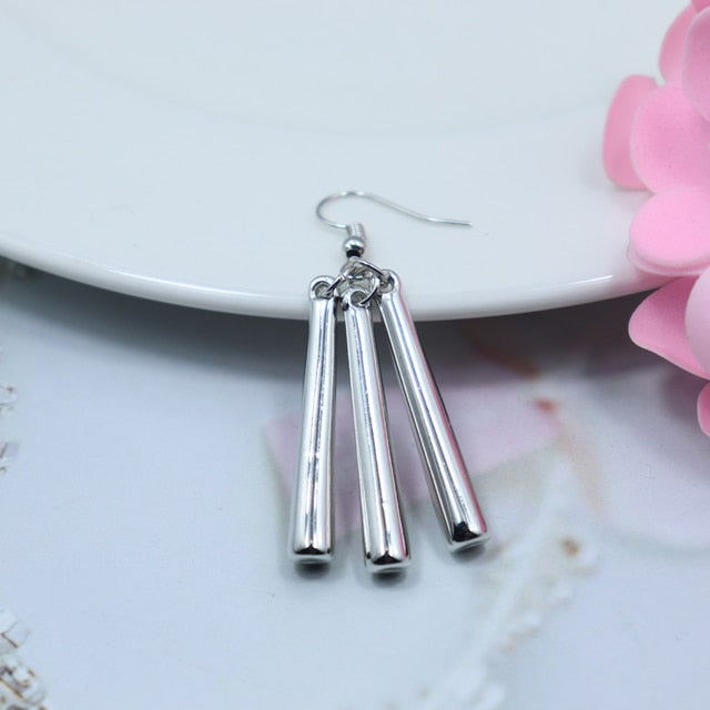 Rod Shaped Dangle Earrings