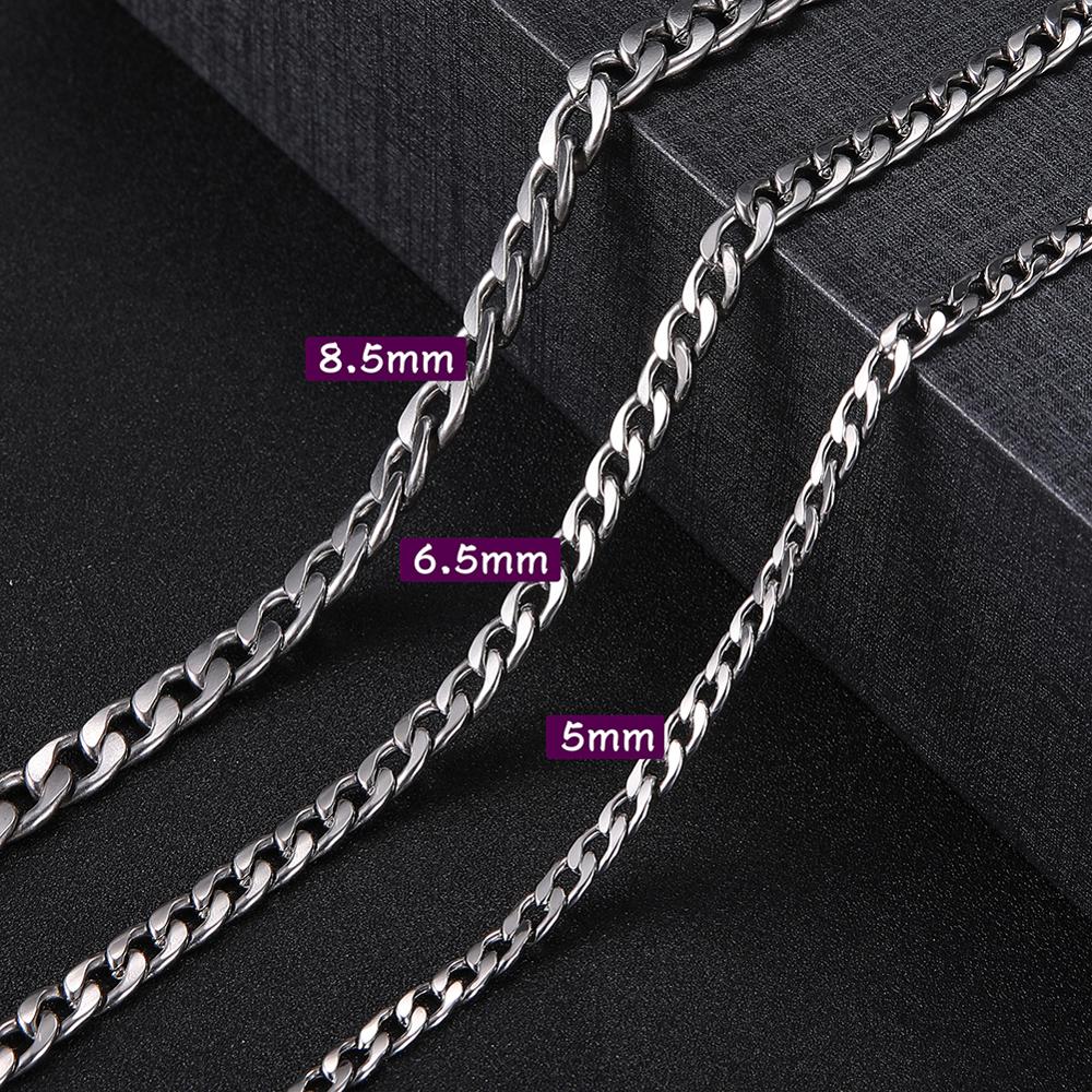 Urban Chic Stainless Steel Men's Curb Cuban Chain Necklace