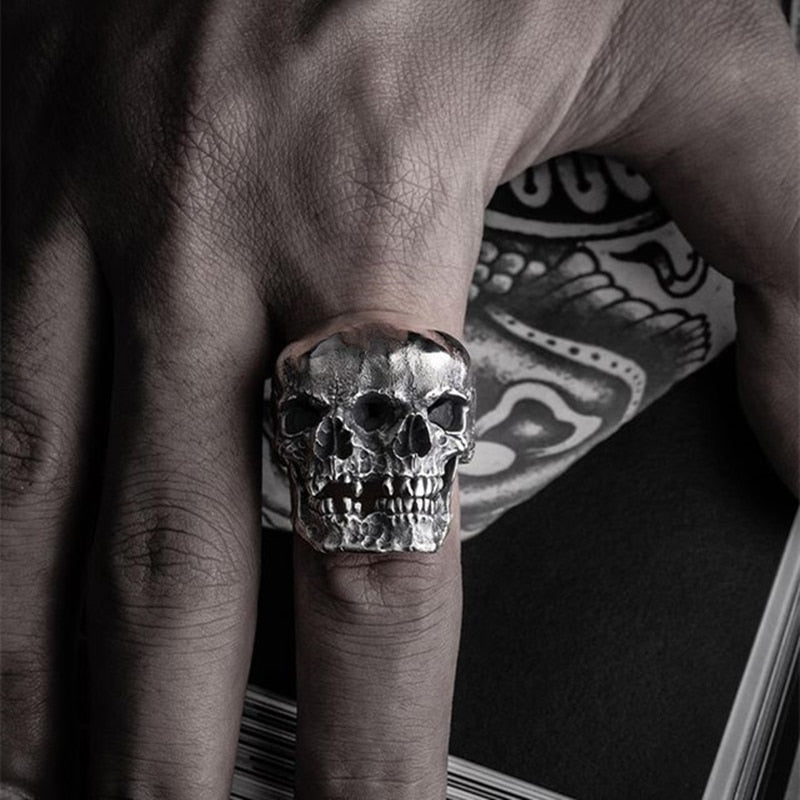 Gothic Skeleton Biker Rings for Men