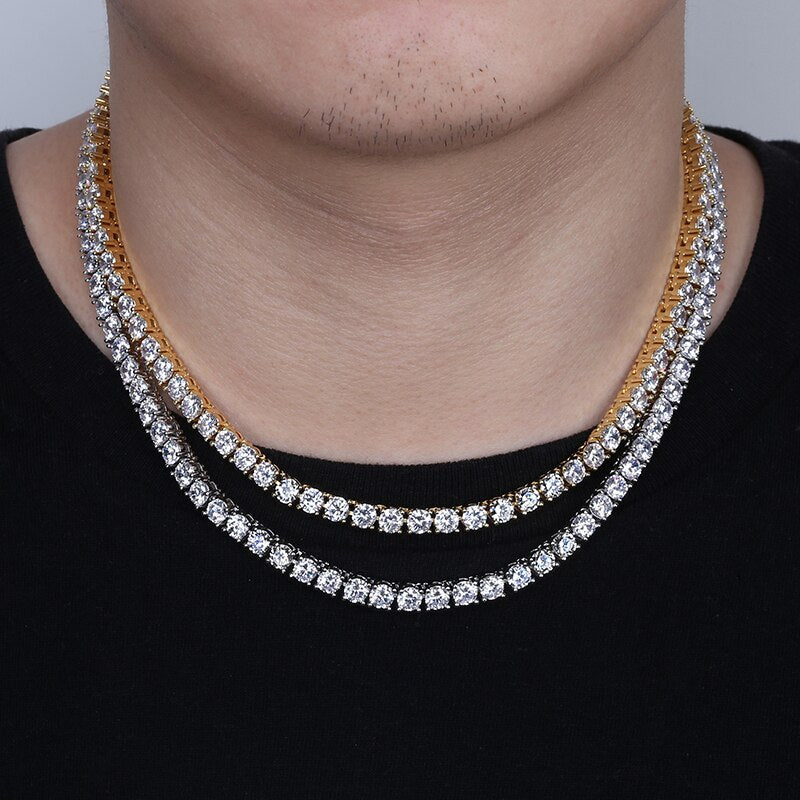 1-Row Iced Out Tennis Chain Necklace