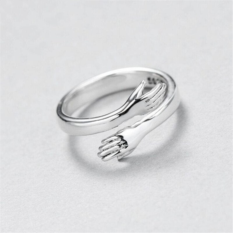 Trendy Silver-Plated Hug Me Love Rings