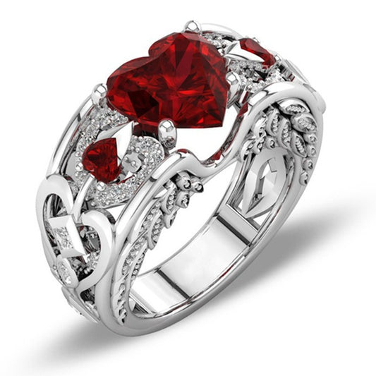 Passionate Red Heart Love Ring