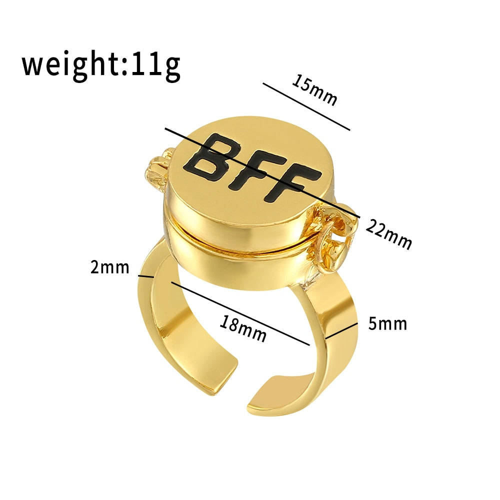 Best Friends Forever (BFF) Cartoon Character Rings