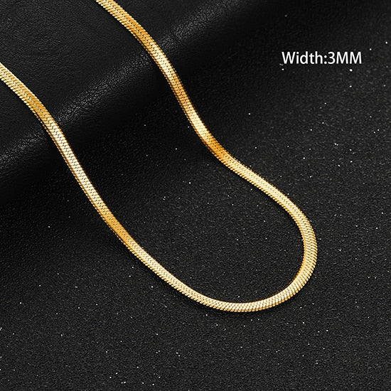 Modern Gold Color Blade Chain Stainless Steel Necklace