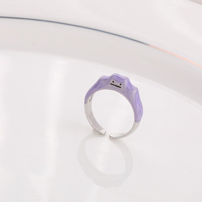 Smiley Ditto Pokemon Adjustable Couple Rings