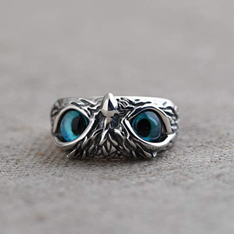 Wise Owl Adjustable Alloy Ring - Embrace Nature's Wisdom