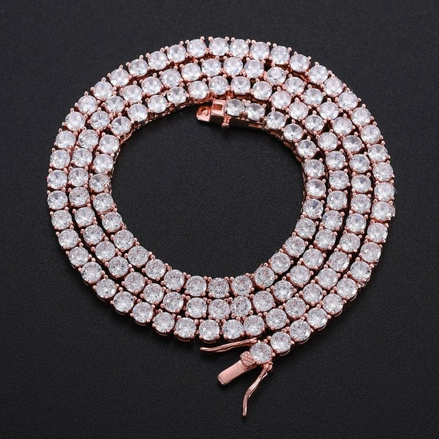 Dazzling CZ Box Clasp Tennis Link Necklace