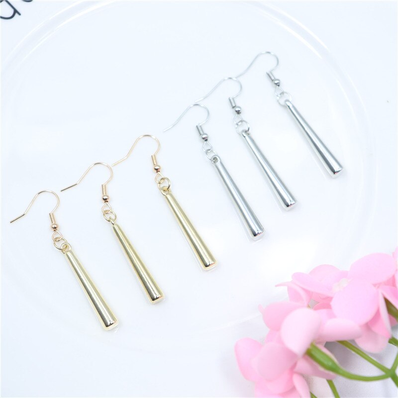 Rod Shaped Dangle Earrings