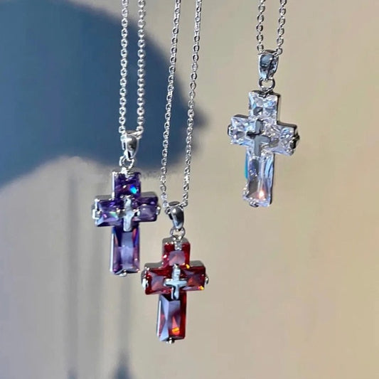 Vibrant Cross Pendant Necklace
