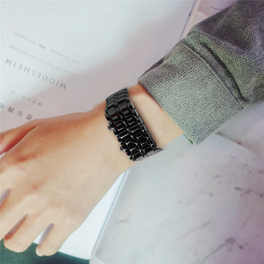 Futuristic Elegance: Digital Lava Wrist Watch