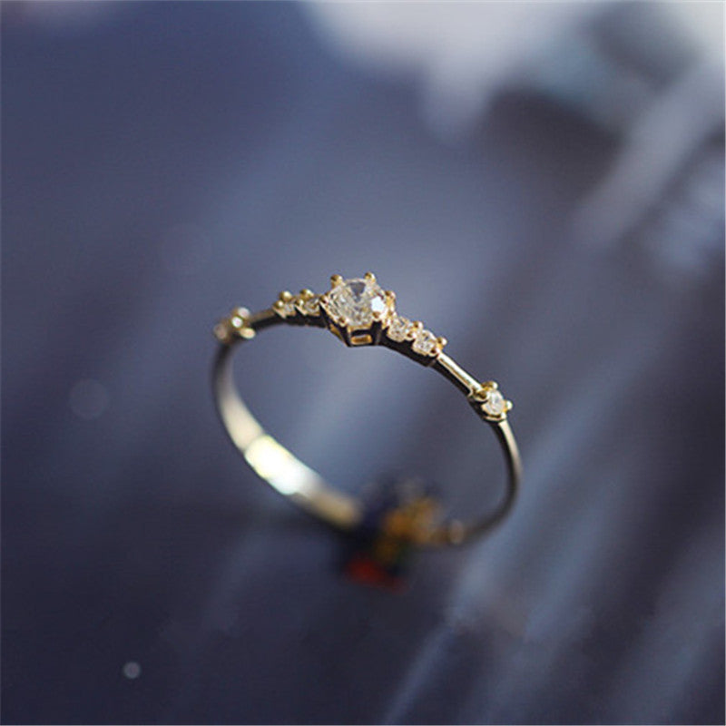 Luxurious Gold-Plated Crystal Wedding Ring