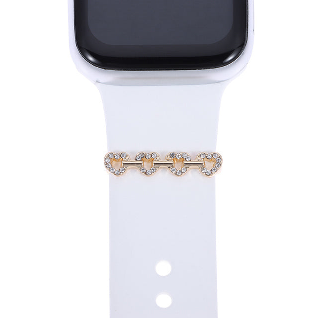 Elevate Your Apple Watch: Metal Charms Decorative Ring Band