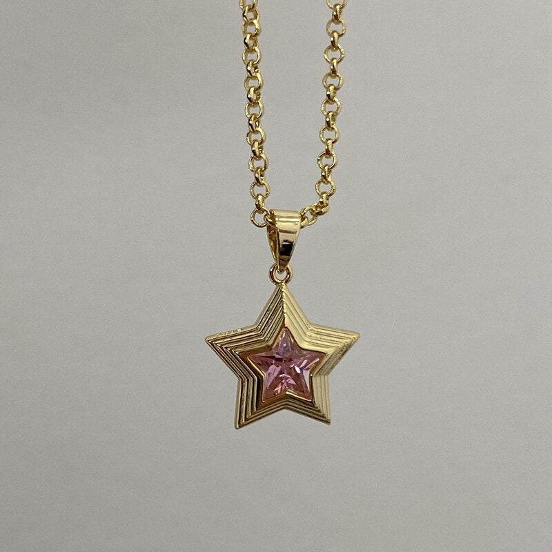 Sparkling Pentagram Clavicle Stars Necklace