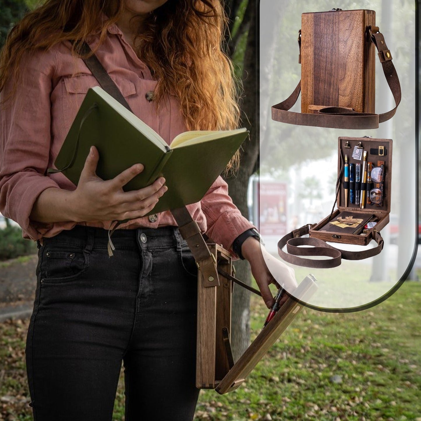 Messenger Wood Box for Creatives, Writers & Artists