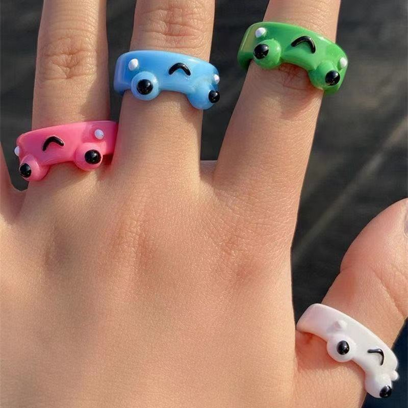 Cartoon Frog Acrylic Ring