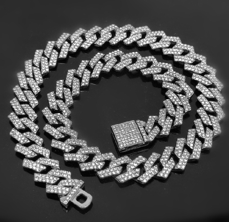 Luxe Iced Out Rhombus Prong Chain Necklace