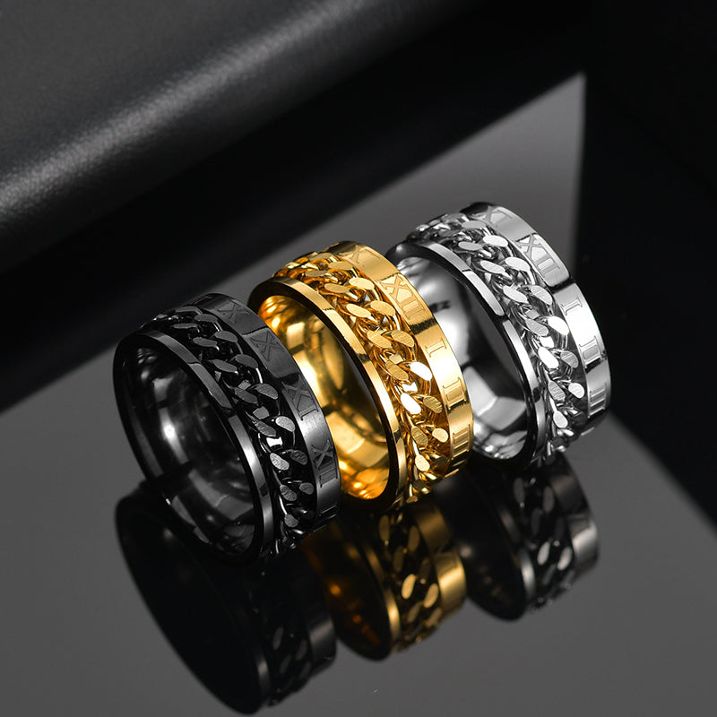 Cool Rotatable Stainless Steel Ring