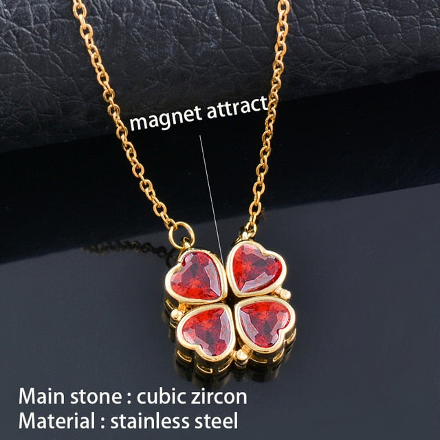 Magnetic Attraction Flower Pendant Necklace