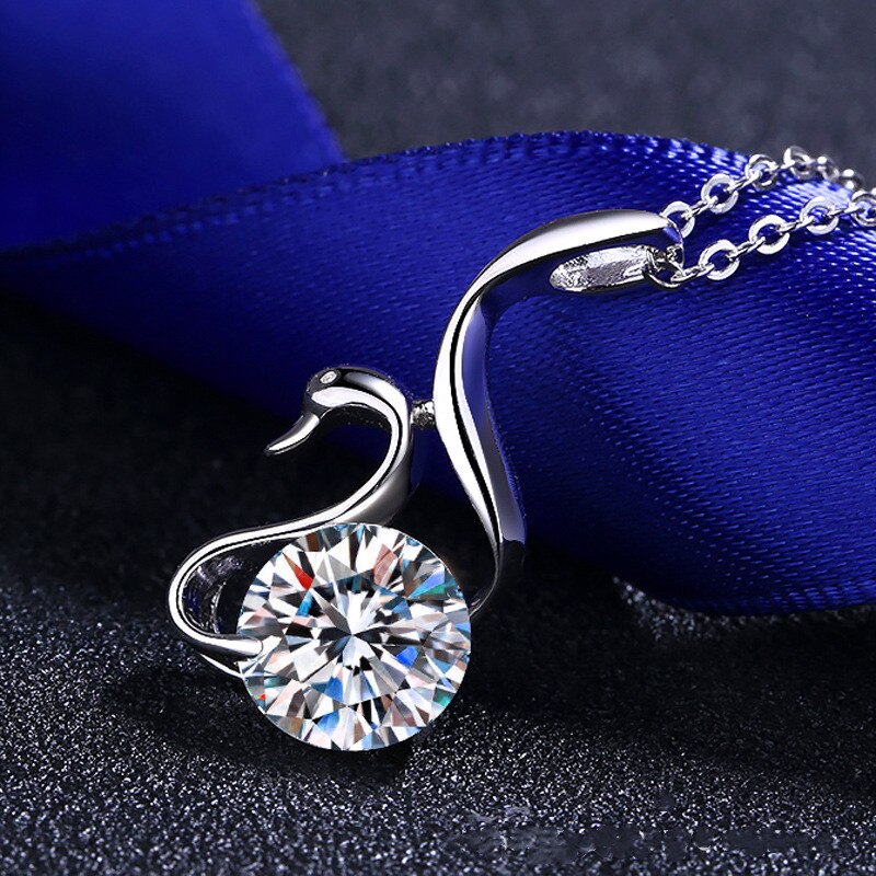 Dazzling Moissanite Swan Diamond Necklace