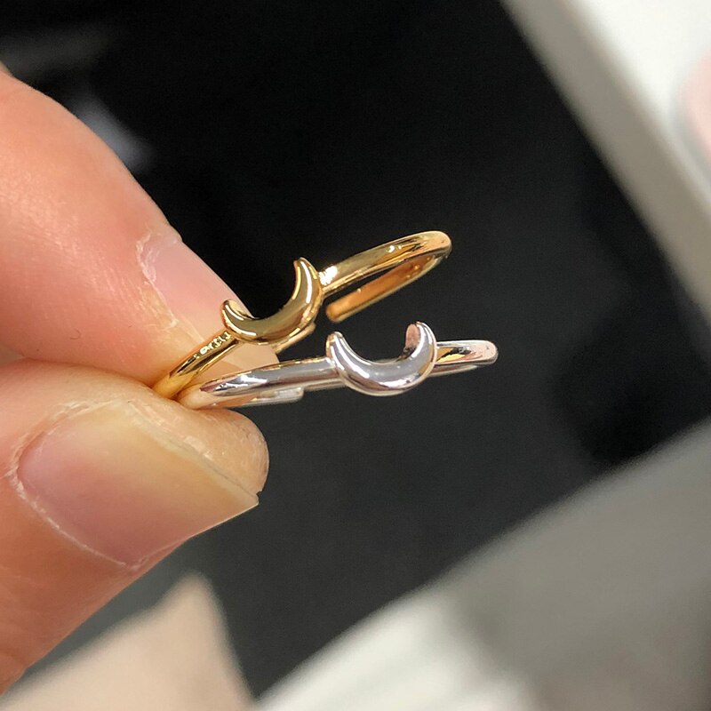 Minimalist Gold-Plated Crescent Ring