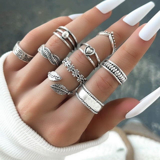 Retro Boho Rings Set - Unleash Your Inner Rebel