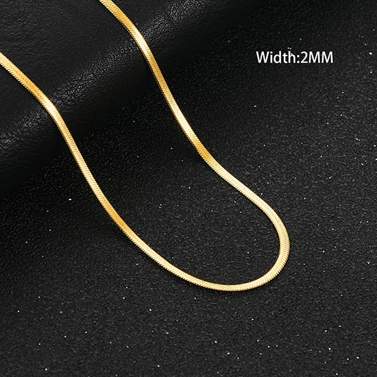 Modern Gold Color Blade Chain Stainless Steel Necklace
