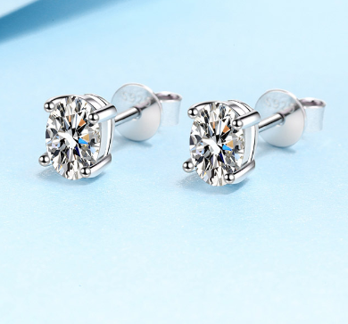 Moissanite 1 Carat Stud Earrings (2ct. total)