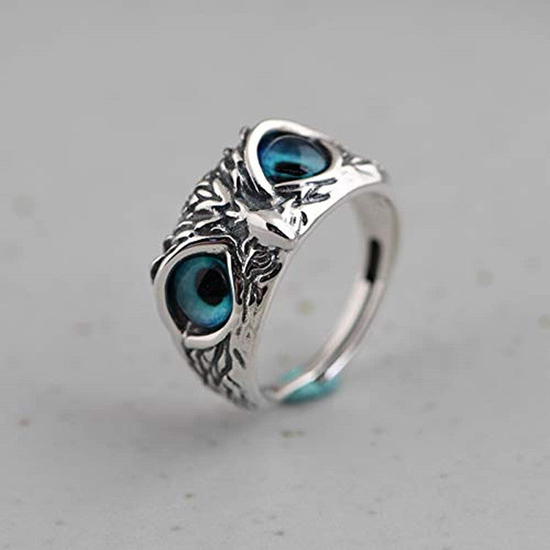 Wise Owl Adjustable Alloy Ring - Embrace Nature's Wisdom