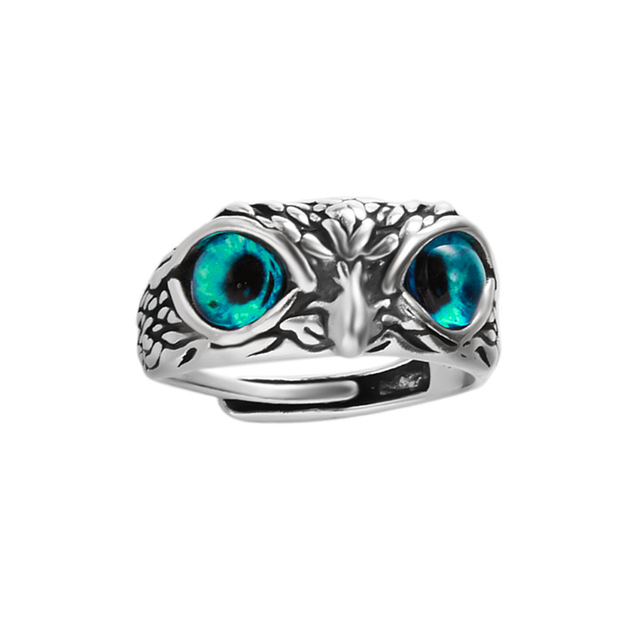 Wise Owl Adjustable Alloy Ring - Embrace Nature's Wisdom