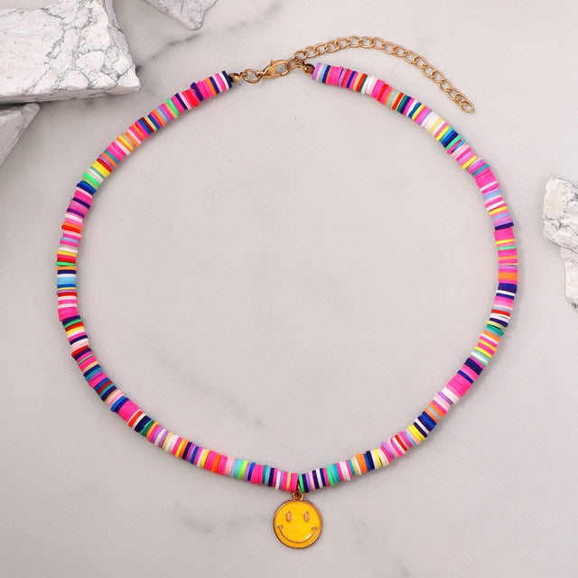 Boho Rainbow Pearl Multilayer Beaded Necklace