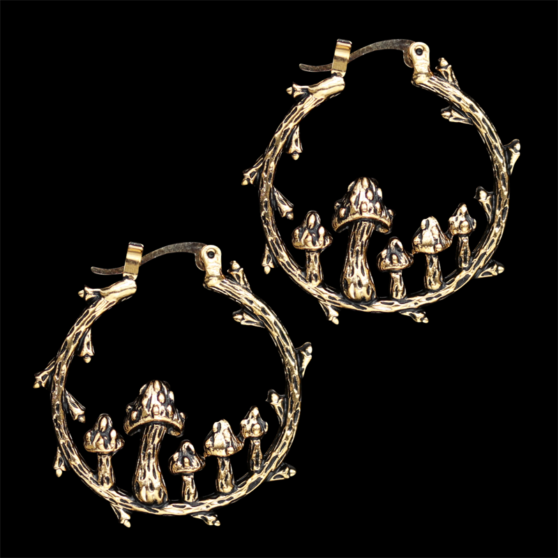 Ancient Gold Mushroom Earrings