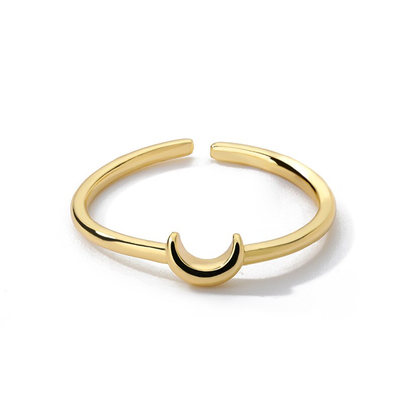 Minimalist Gold-Plated Crescent Ring