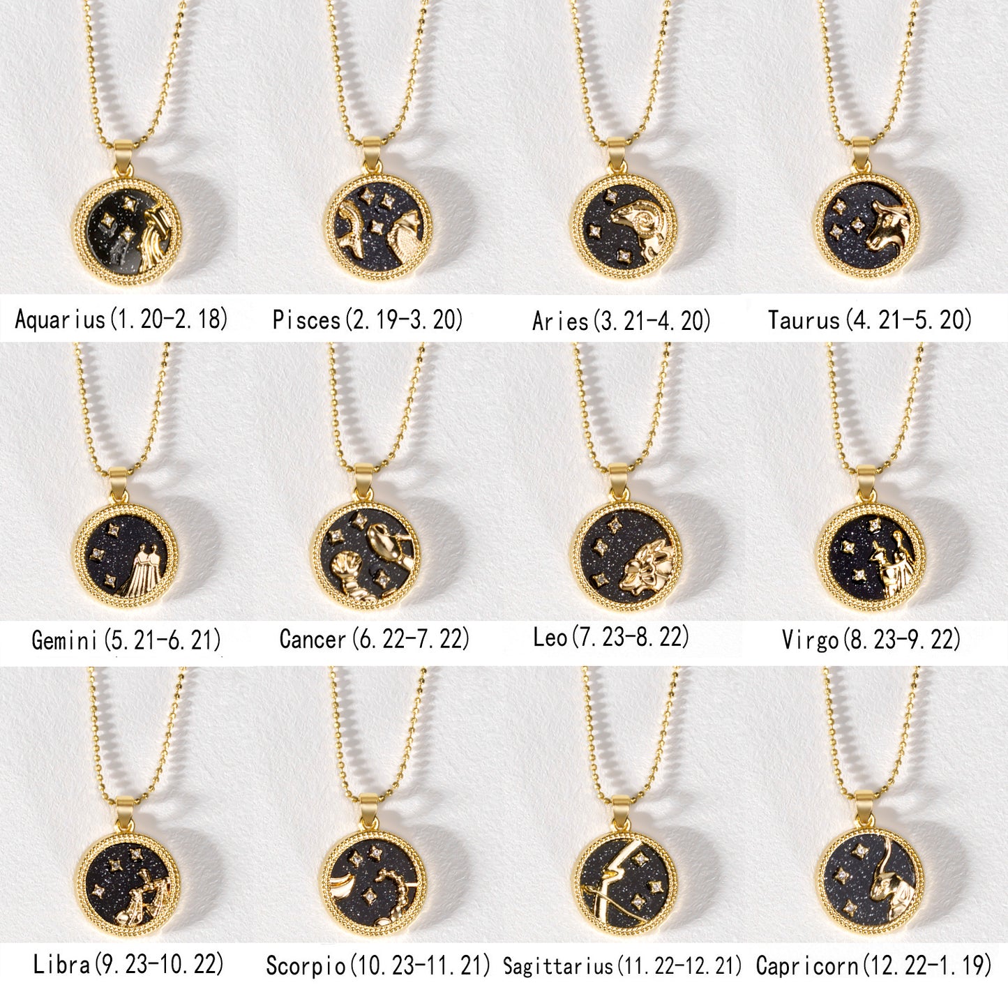 Zodiac Sign Gold Necklace