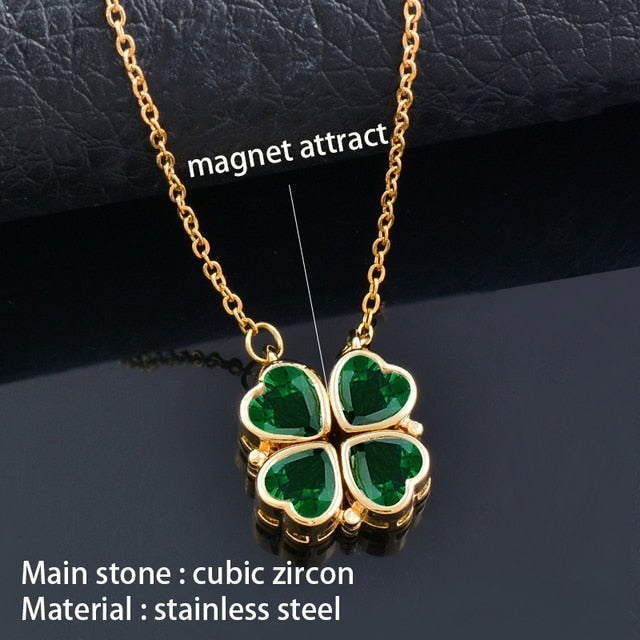 Magnetic Attraction Flower Pendant Necklace