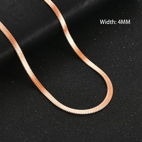 Modern Gold Color Blade Chain Stainless Steel Necklace