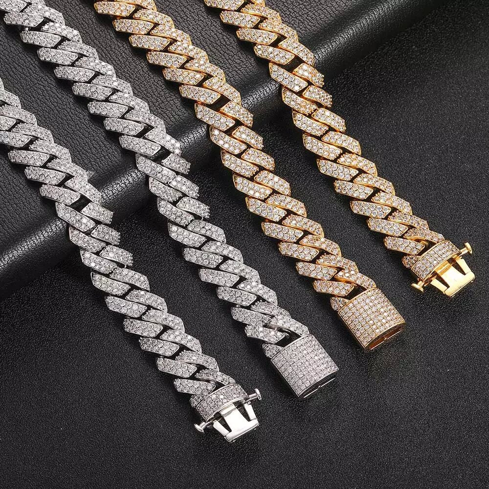 Gold Plated Iced Out Chain for Men & Women Cuban Chain Necklace