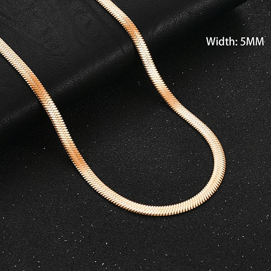 Modern Gold Color Blade Chain Stainless Steel Necklace