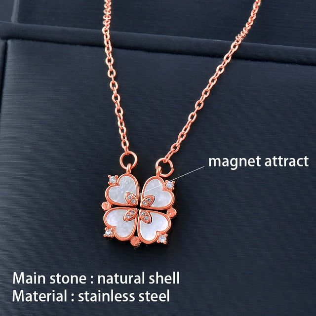 Magnetic Attraction Flower Pendant Necklace