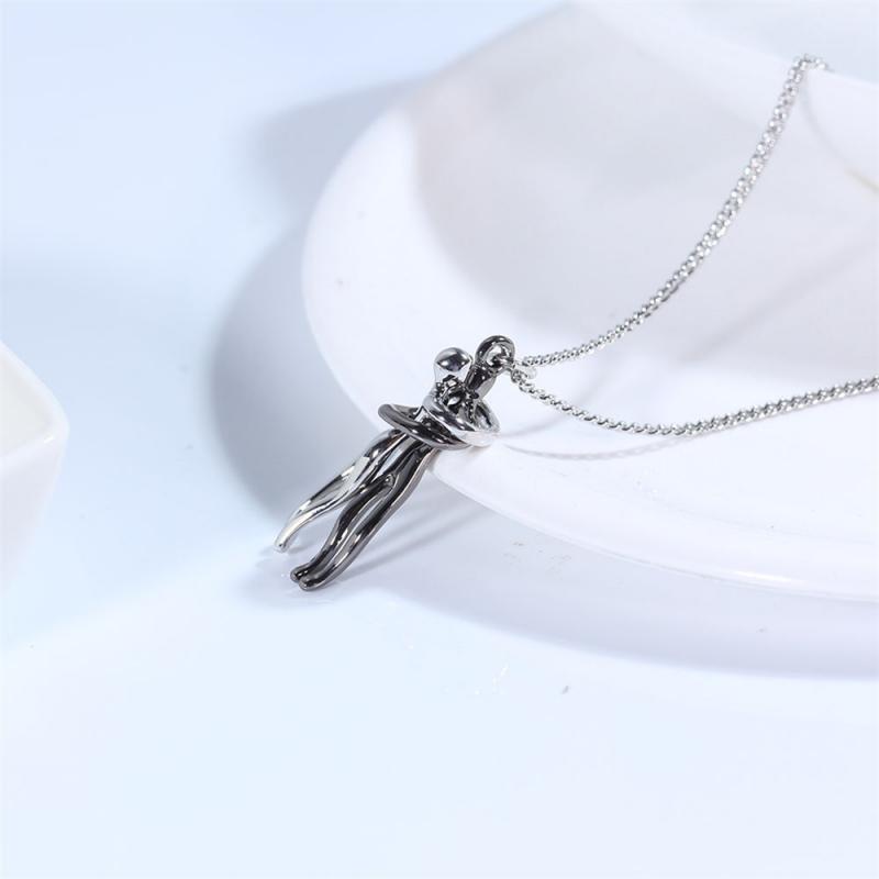 Loving Embrace Couple Hugging Pendant Necklace