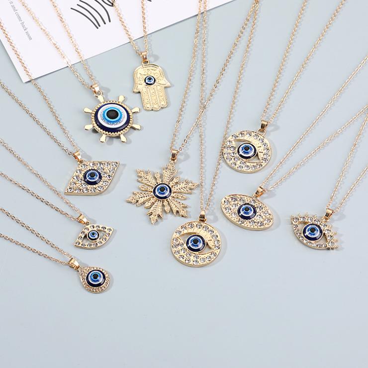 turkish Blue Evil Eye Protective Necklace